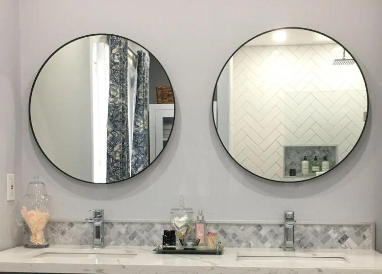 Bathroom Mirror Ideas for Round Shapes and Simple Frames