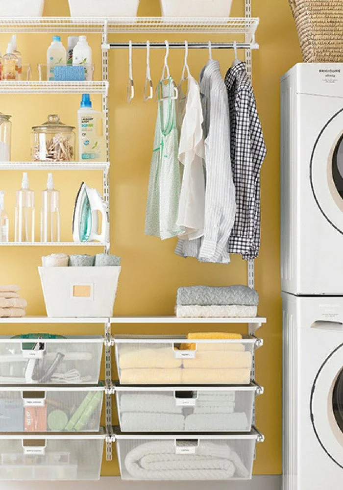 Laundry Room Storage Ideas for Baskets and Folding Space