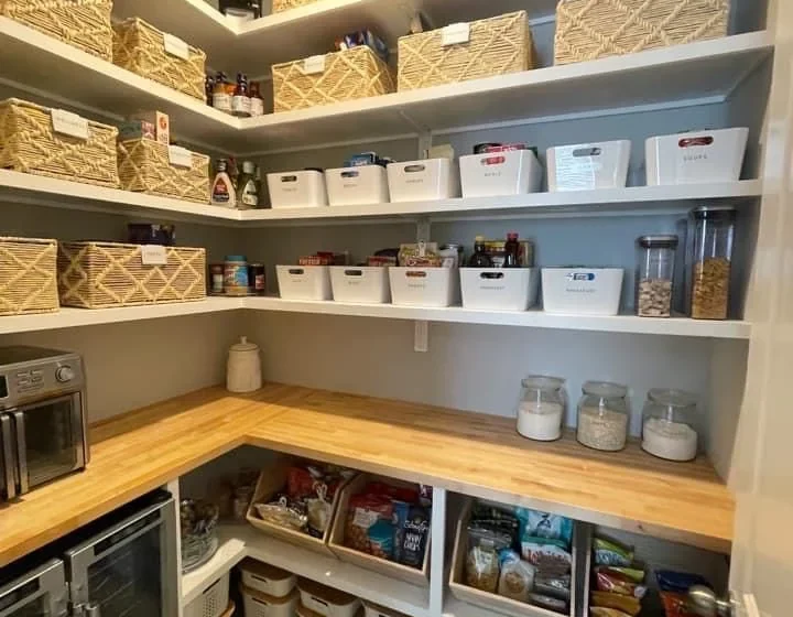 Pantry Organization Ideas for Baskets, Labels, and Backstock