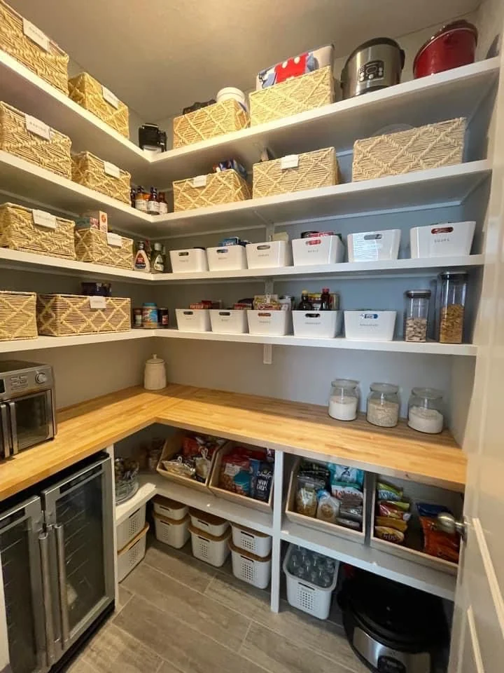Pantry Organization Ideas for Baskets, Labels, and Backstock